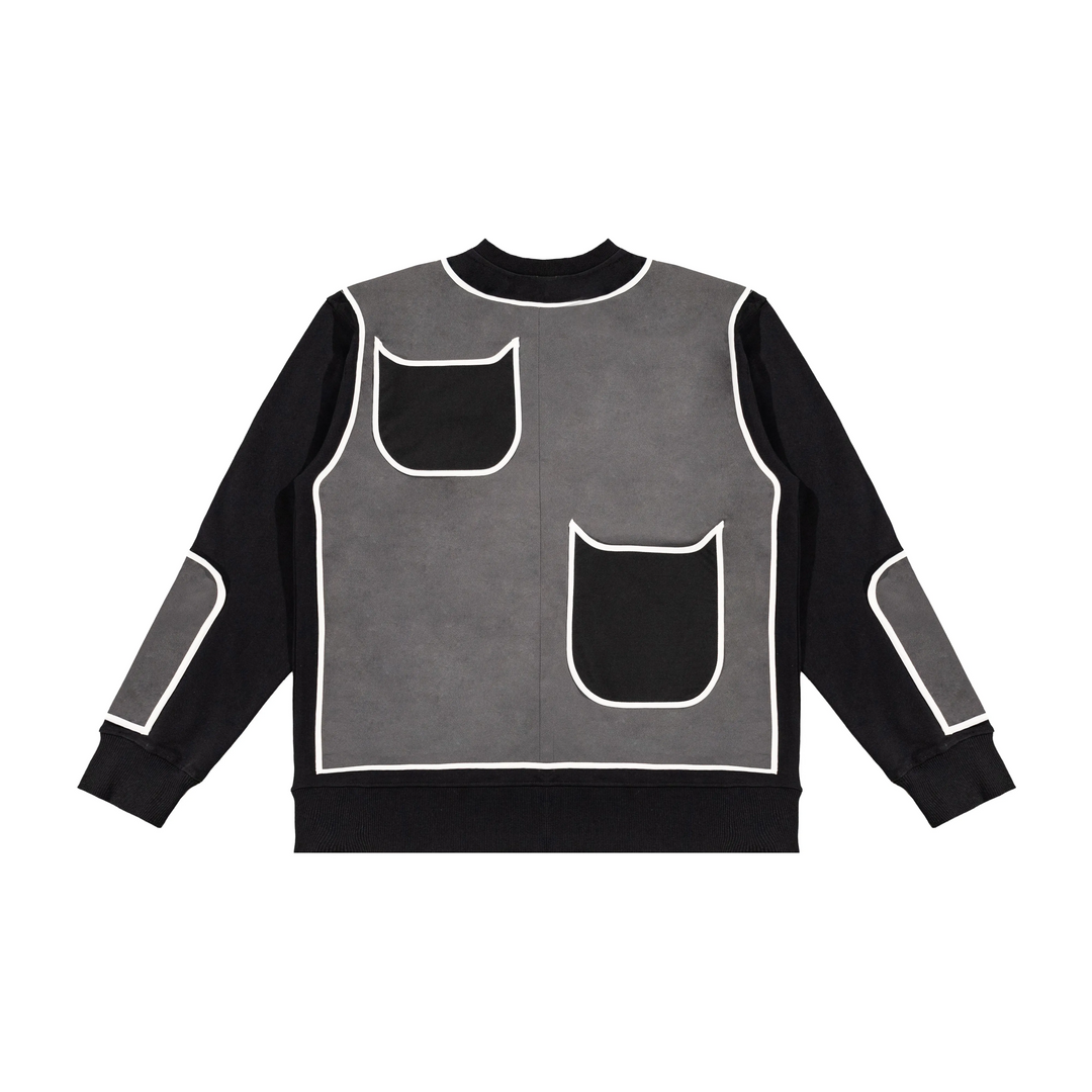 Custom Nike Sweatshirt Black Gray Geometric Pattern
