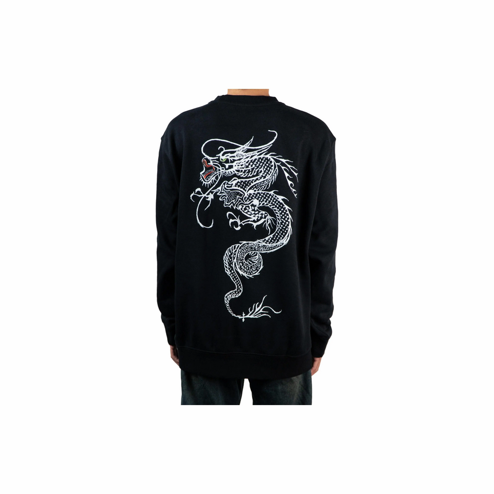 Custom Nike Sweatshirt Black White Dragon