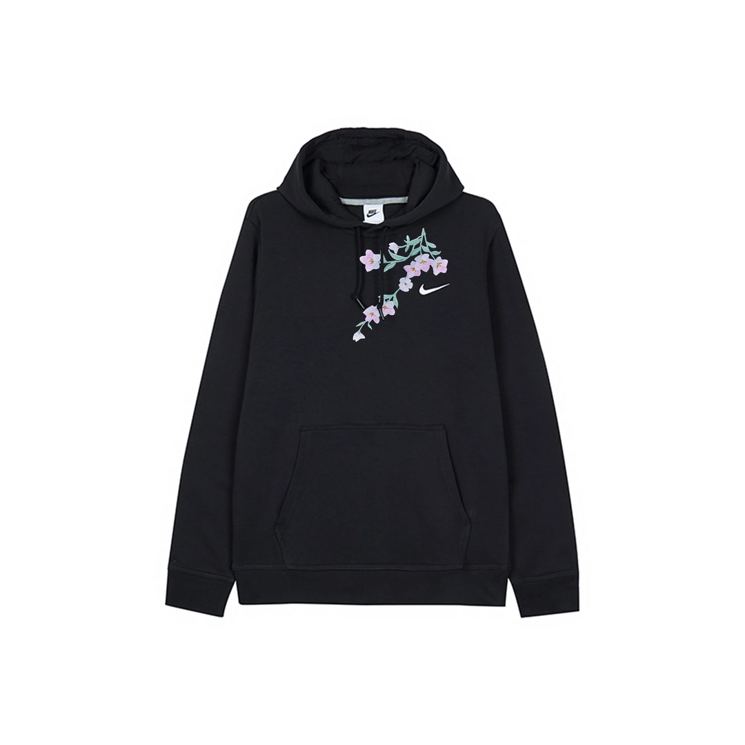 Custom Nike Sweatshirt Black With Light Purple Floral
