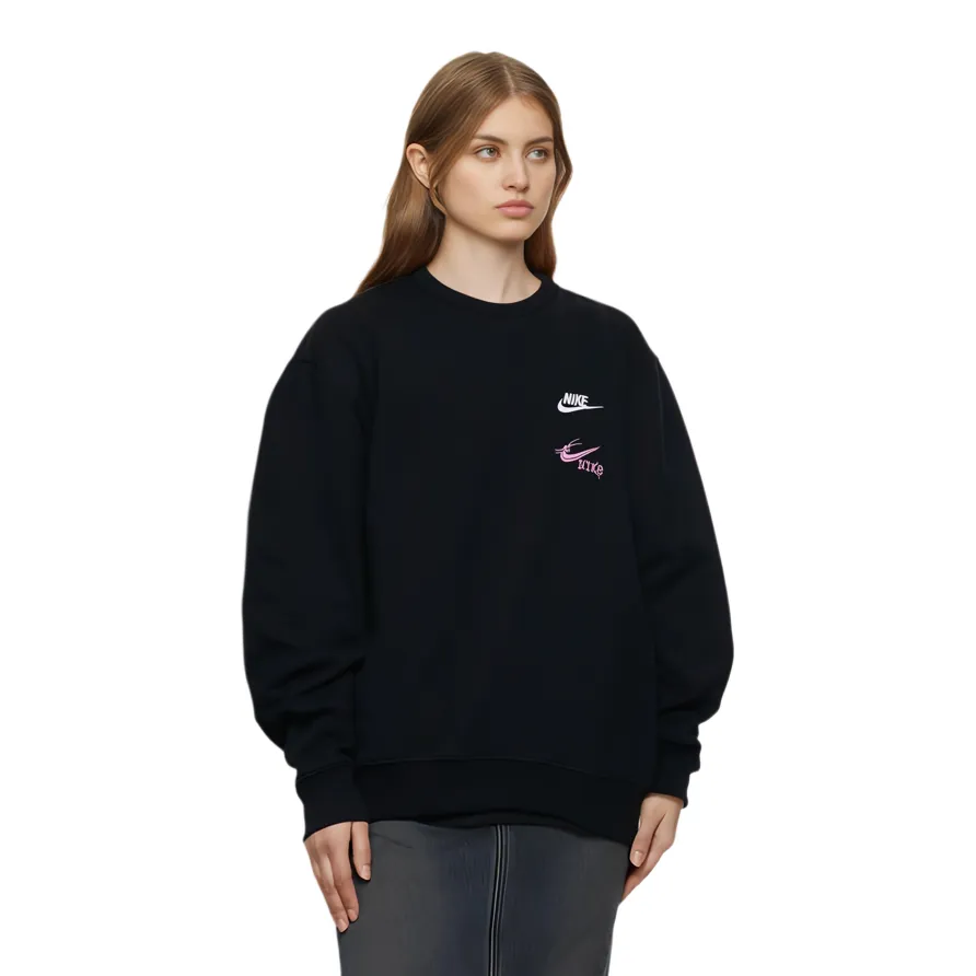 Custom Nike Sweatshirt Black With Pink Dragon - Nike Logo Design