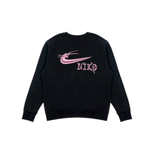 Custom Nike Sweatshirt Black With Pink Dragon - Nike Logo Design