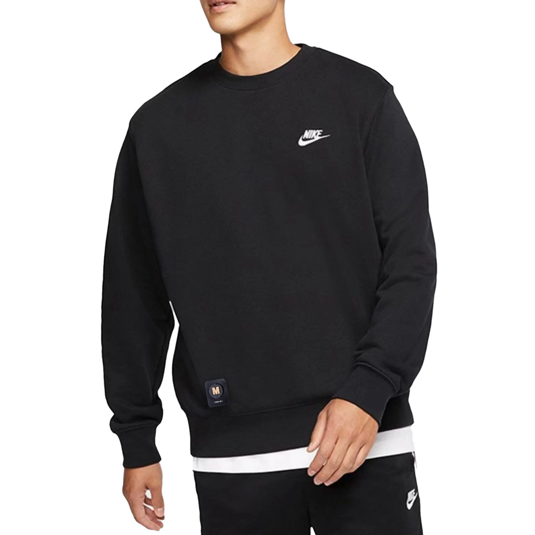Custom Nike Sweatshirt Black With Small Logo Patch