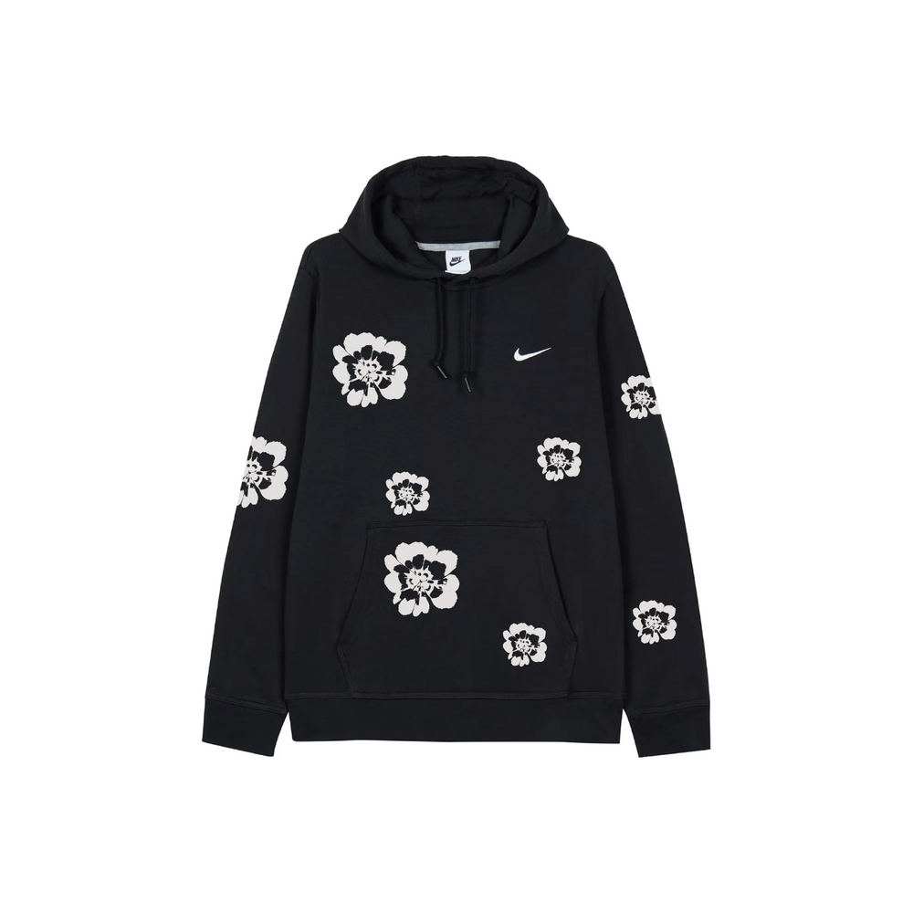 Custom Nike Sweatshirt Black With White Floral Pattern