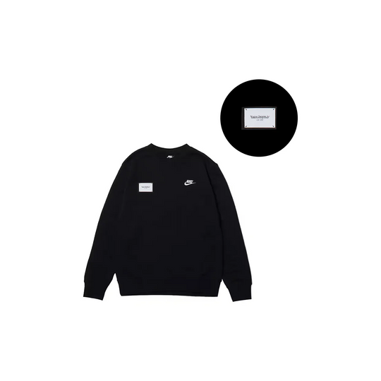 Custom Nike Sweatshirt Black With White Logo Patch