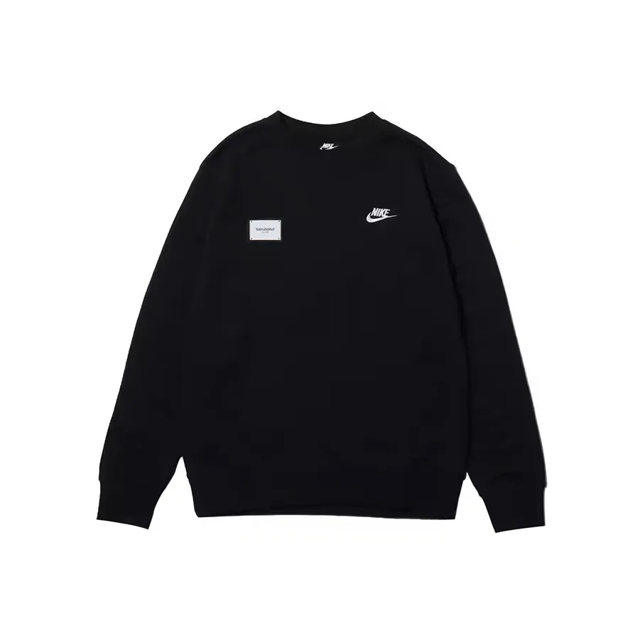 Custom Nike Sweatshirt Black With White Logo Patch