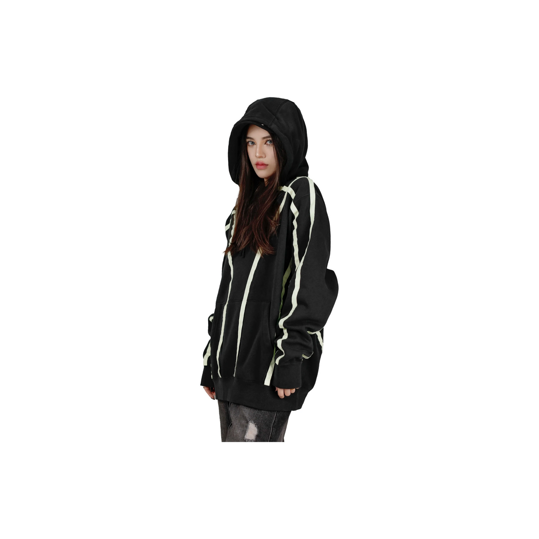 Custom Nike Sweatshirt Black With White Stripes Design