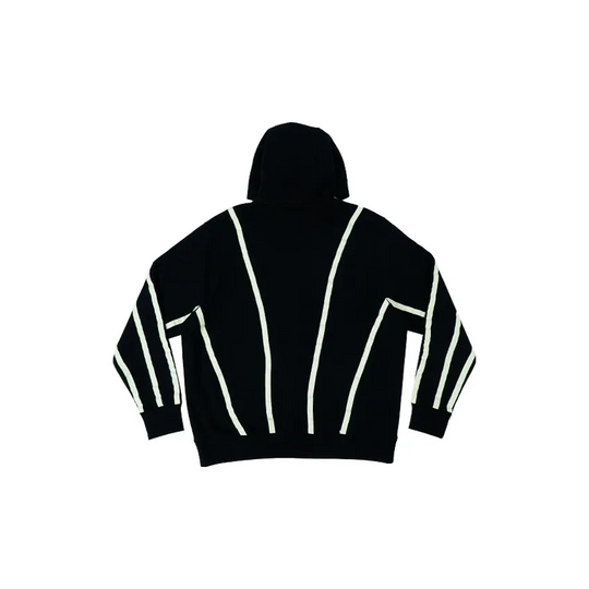 Custom Nike Sweatshirt Black With White Stripes Design