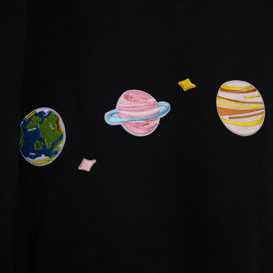 Custom Nike Sweatshirt Celestial Planets Design Black