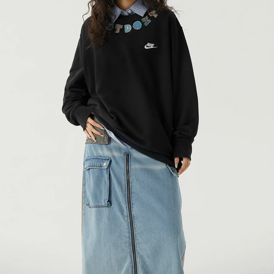 Custom Nike Sweatshirt Colorful Just Do It Motif Black