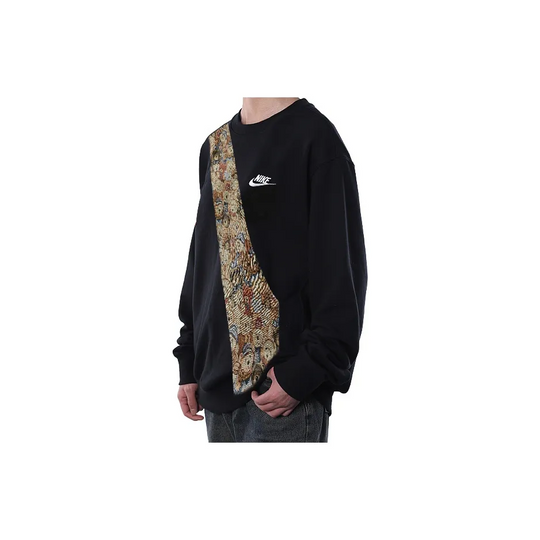 Custom Nike Sweatshirt Teddy Bear Pattern Black