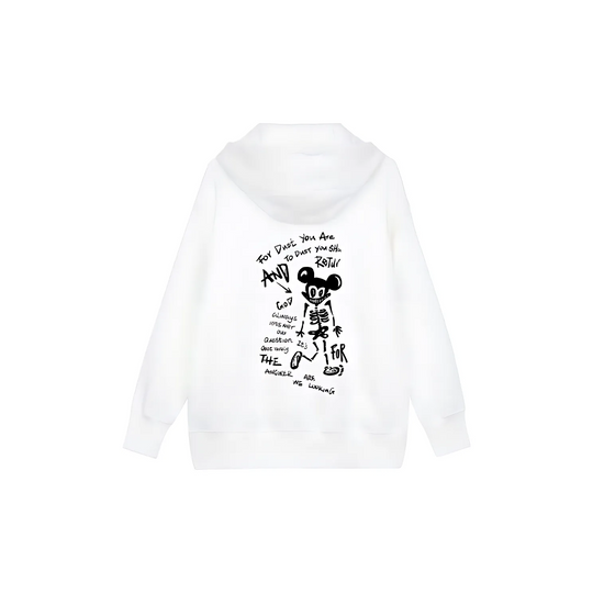 Custom Nike Sweatshirt White With Sketchy Black Patterns