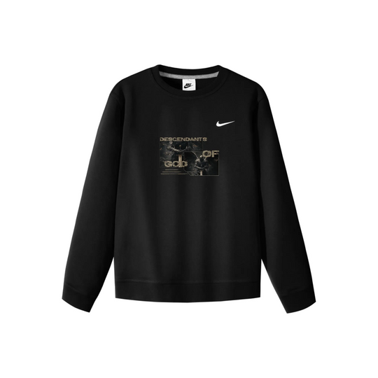 Custom Nike Sweatshirt With Descendants of God Graphic Black