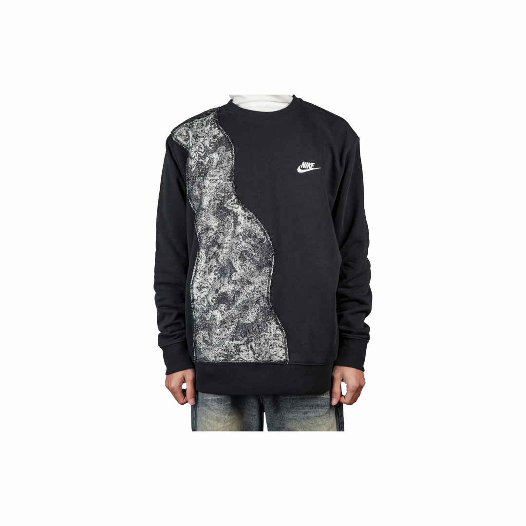 Custom Nike Sweatshirt With Paisley Pattern on Black Base