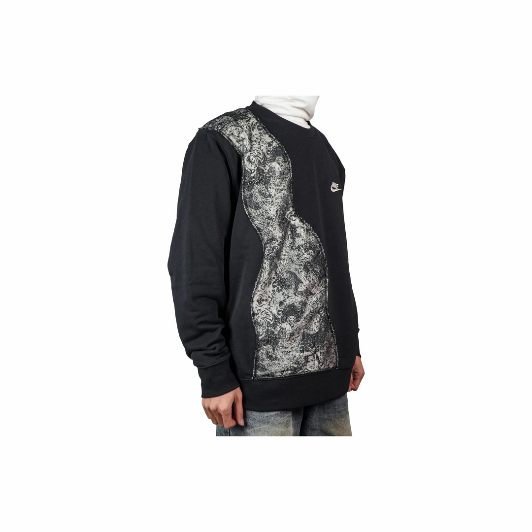 Custom Nike Sweatshirt With Paisley Pattern on Black Base