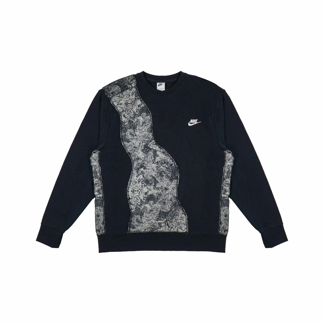 Custom Nike Sweatshirt With Paisley Pattern on Black Base