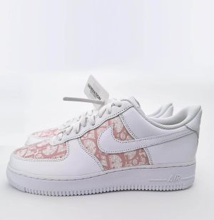 Custom Air Force 1 White Pink Dior Logo