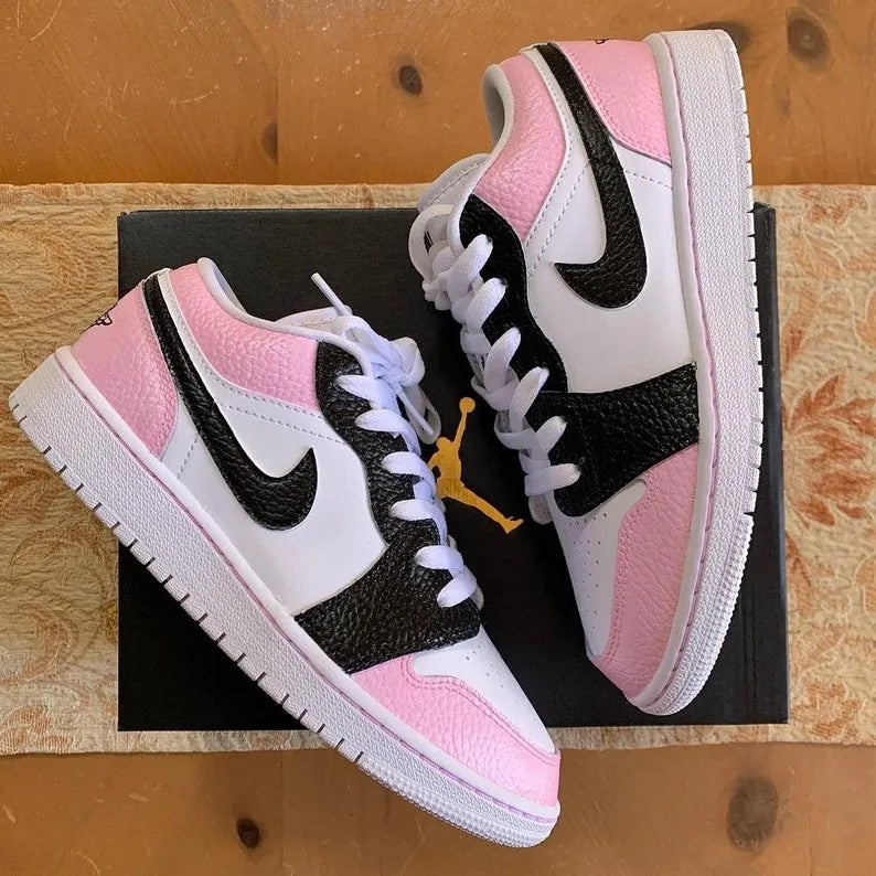 Custom Air Jordan 1 Pink Black White