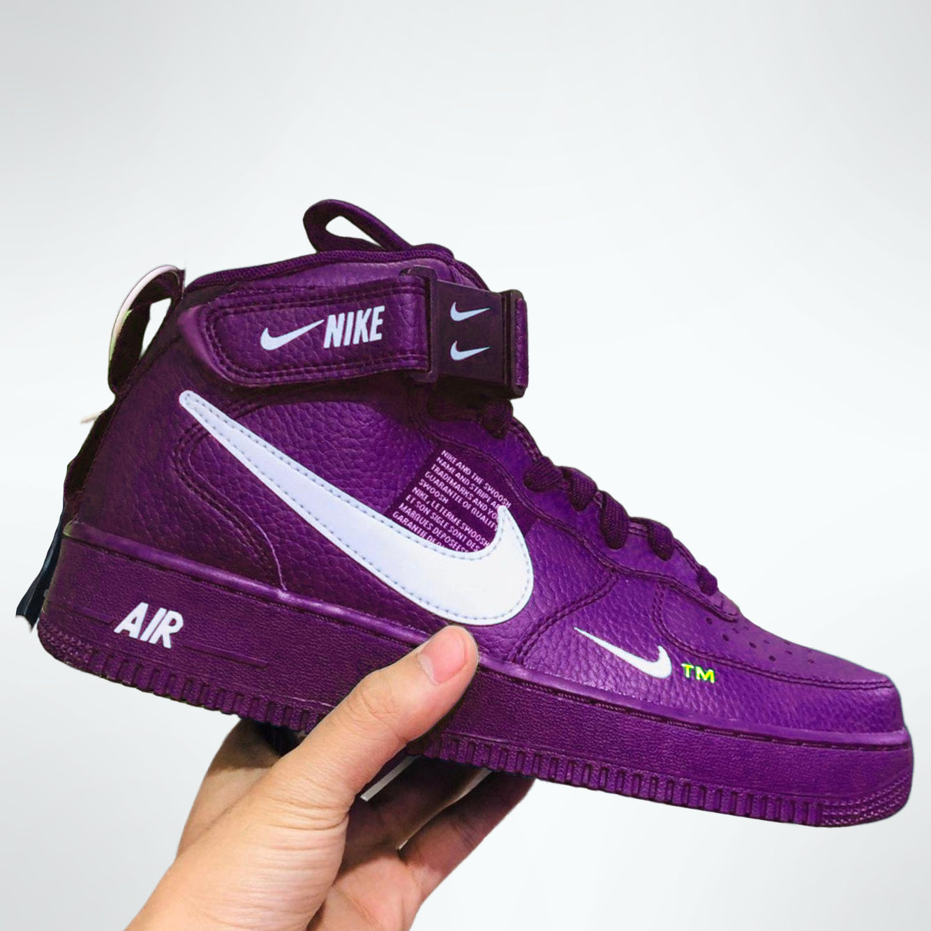 Custom Air Force 1 Purple White Fonts Mid