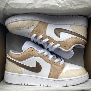 Custom Air Jordan 1 Beige Khaki Chocolate