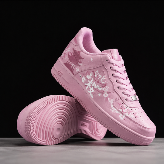 Hand Painted Pink Custom Air Force 1 Sneakers