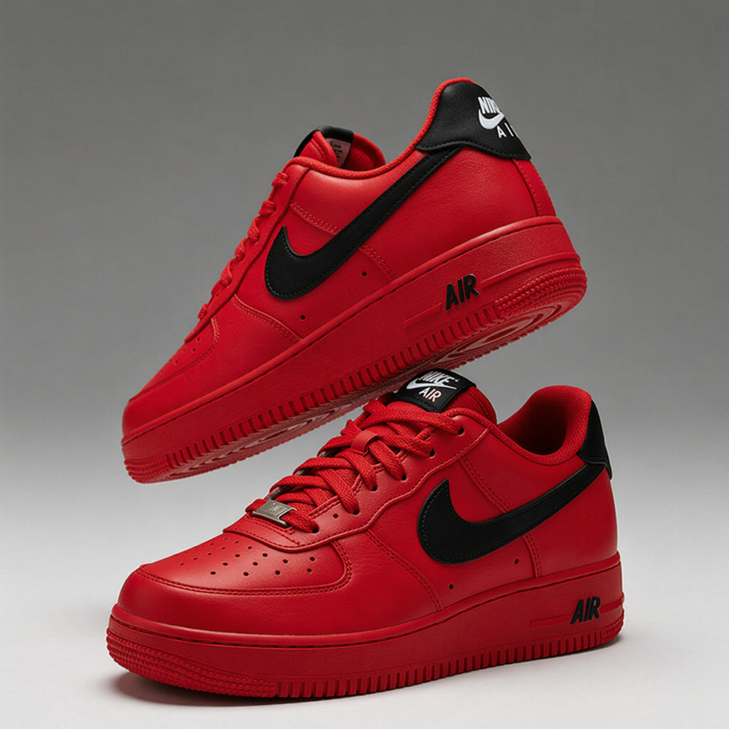 Hand Painted Red Custom Air Force 1 Tiger Sneakers