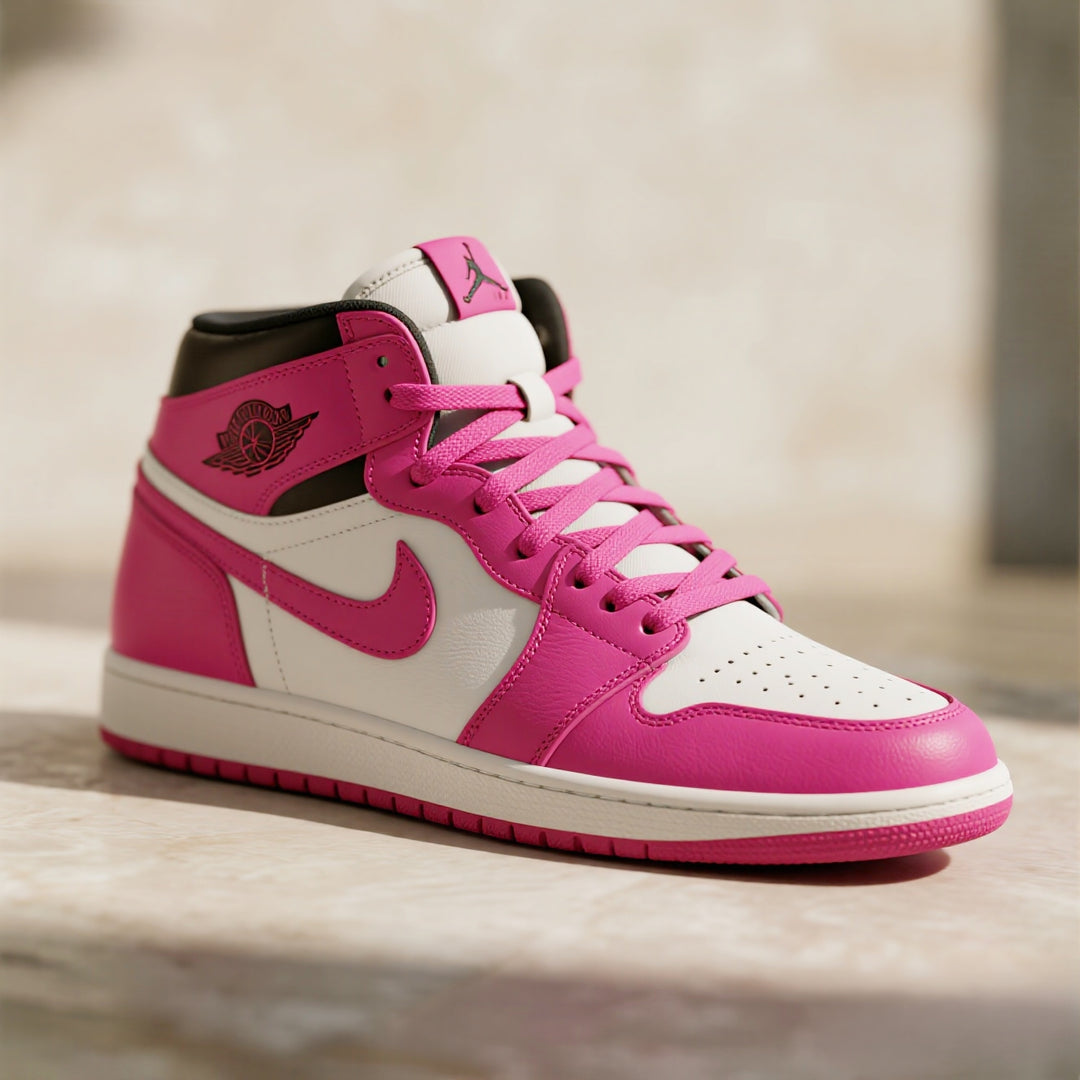 Custom Air Jordan 1 White Hot Pink Black