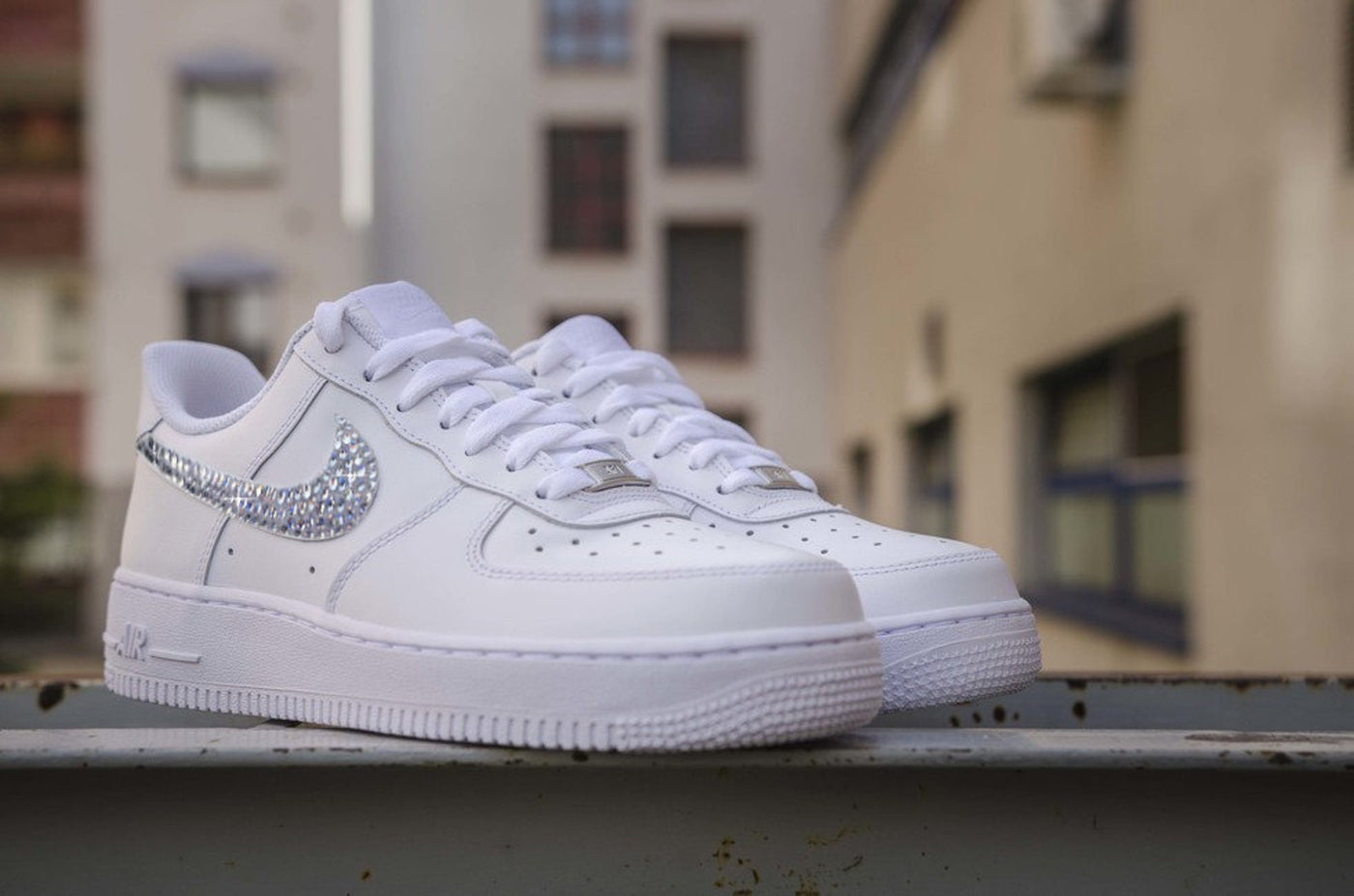 CUSTOM AIR FORCE 1 PEARL DIAMOND WEDDING SHOES