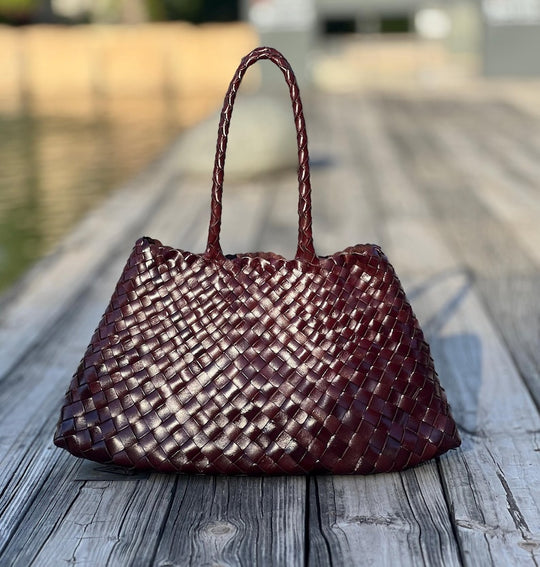 Women's Retro Handwoven Genuine Leather Tote Bag Large Capacity Casual Commuter Shoulder Bag 2 Sizes Multi-color Optional custom air force 1 custom sneakers