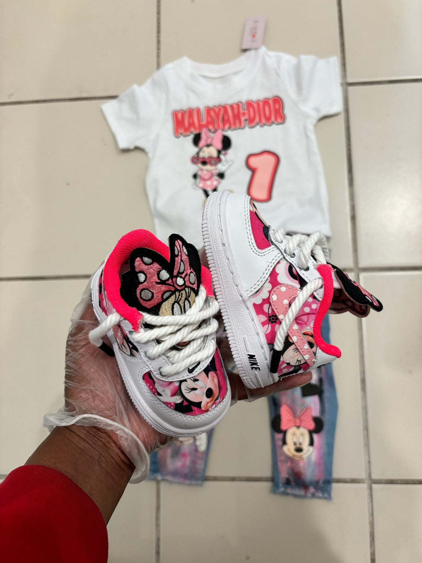 CUSTOM AIR FORCE 1 PINK CARTOON