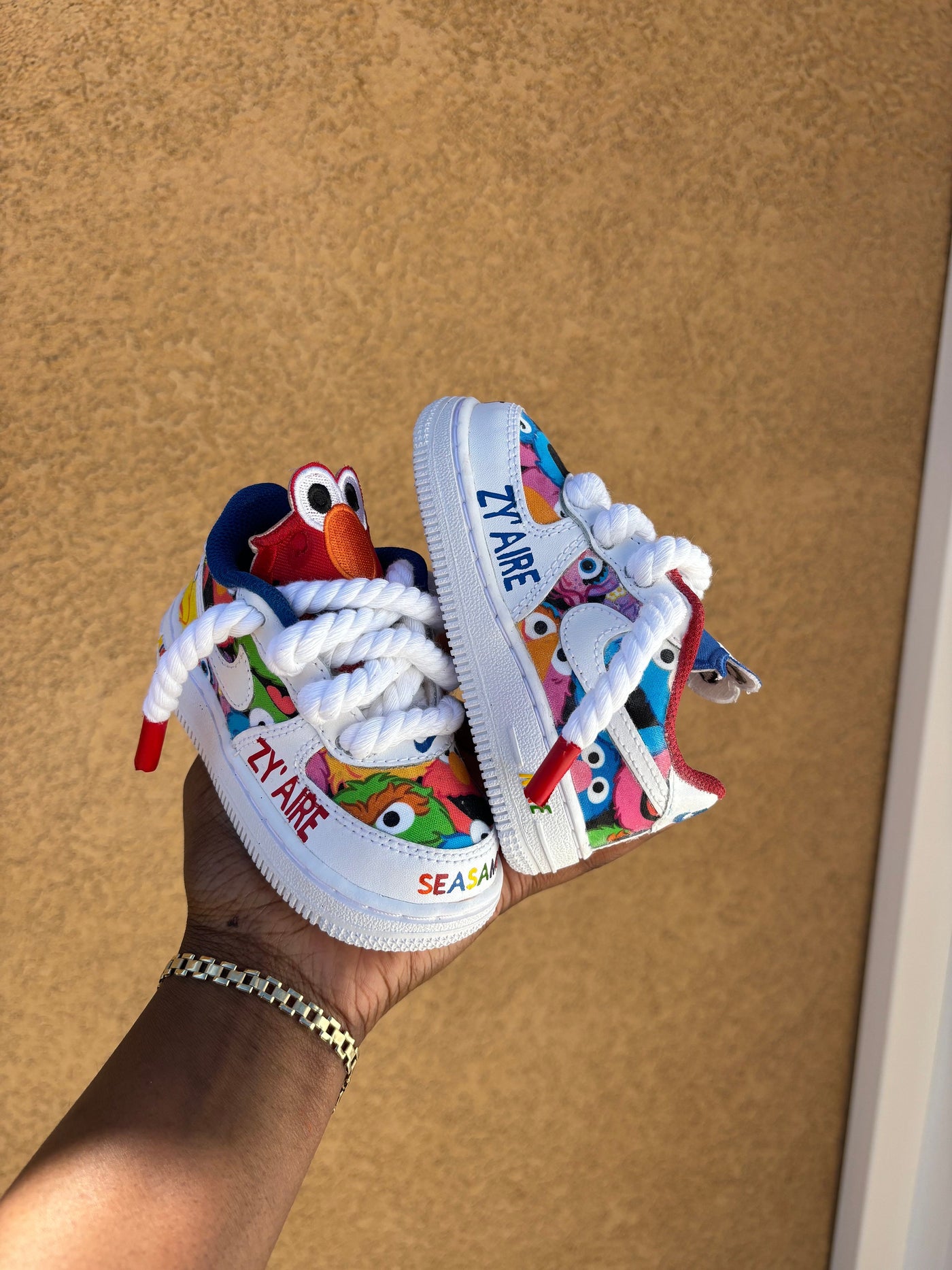 CUSTOM AIR FORCE 1 SEASAME CARTOON