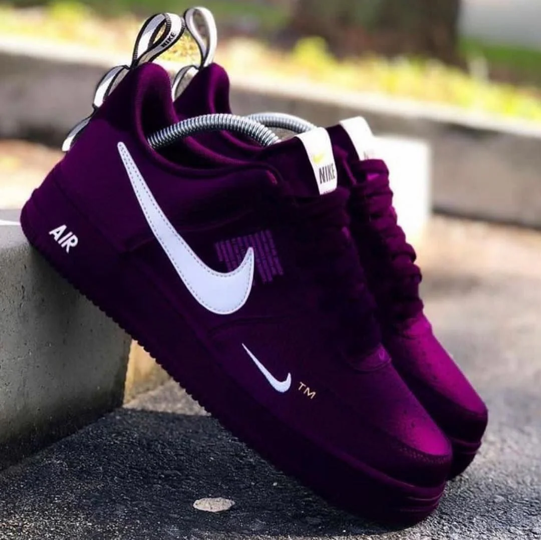 Custom Purple Hand Painted Air Force 1 Sneakers