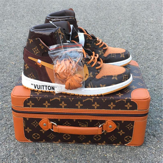 Hand Painted Custom Brown Air Jordan 1 Sneakers