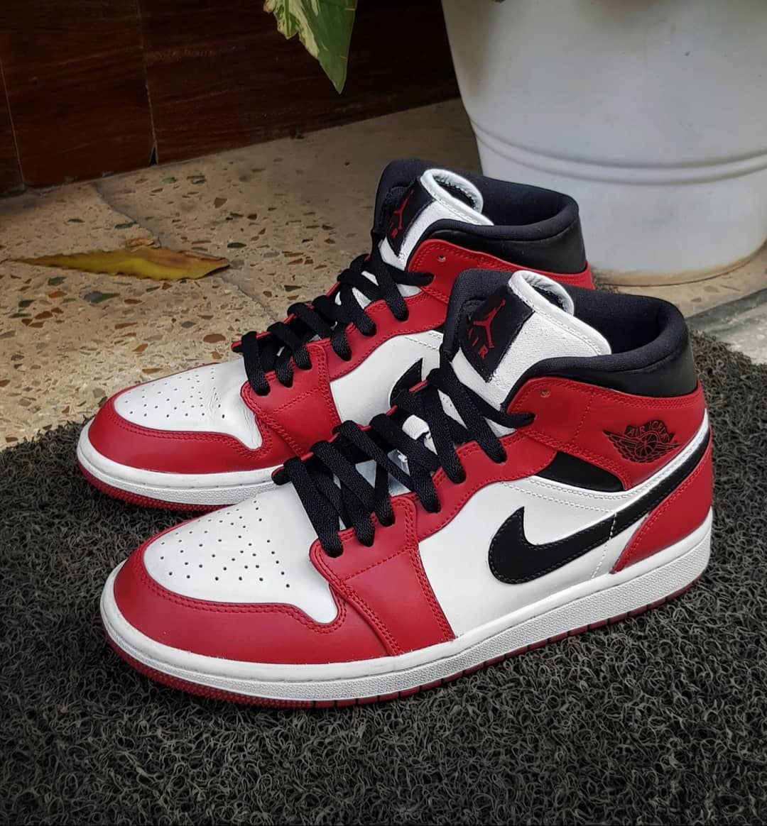 Hand Painted Custom Air Jordan 1 Red Black Sneakers