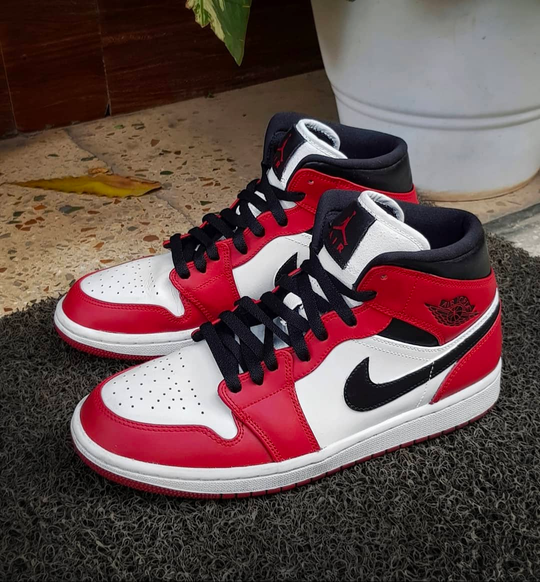 Hand Painted Custom Air Jordan 1 Red Black Sneakers