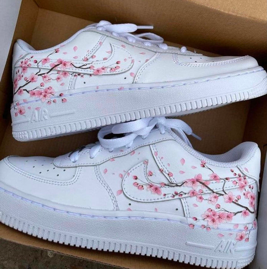 Hand Painted Cherry Blossom Custom Air Force 1 Sneakers