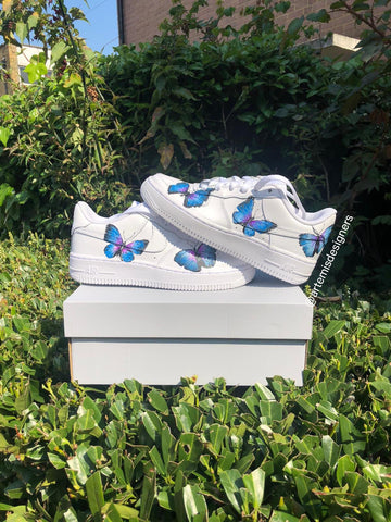 Custom Air Force 1 Blue Purple Butterflies