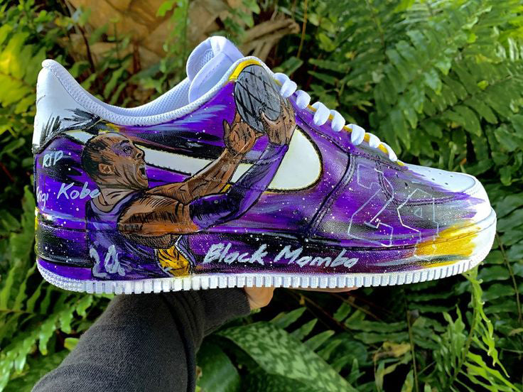 Custom Air Force 1 Purple Yellow Kobe Bryant Anime