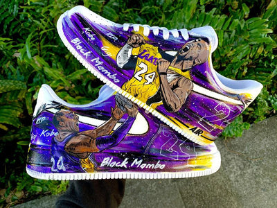 Custom Air Force 1 Purple Yellow Kobe Bryant Anime