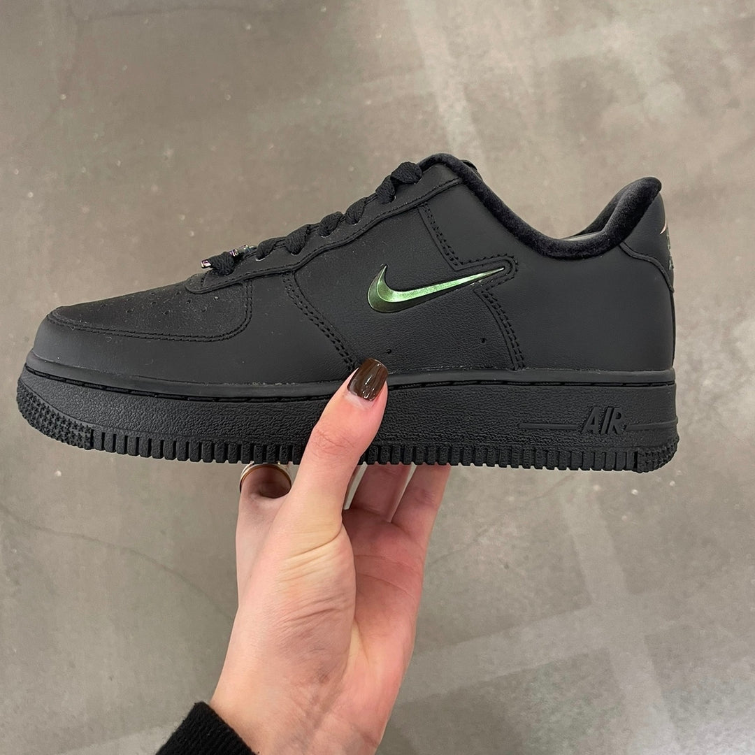 Custom Air Force 1 Black Metallic Swoosh