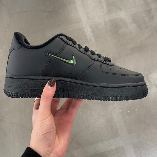 Custom Air Force 1 Black Metallic Swoosh