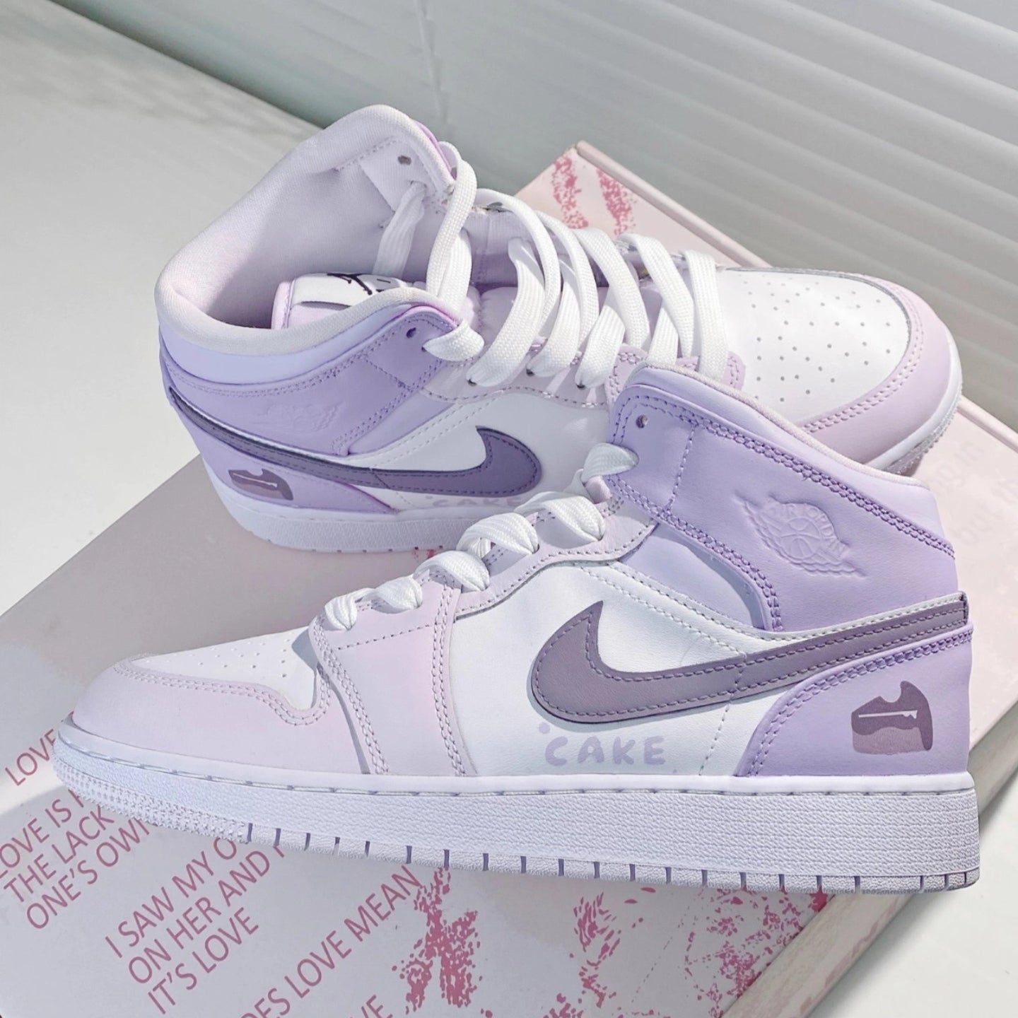 Custom Air Jordan 1 Light And Dark Purple Cake