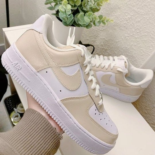 Custom Air Force 1 Low White Tan