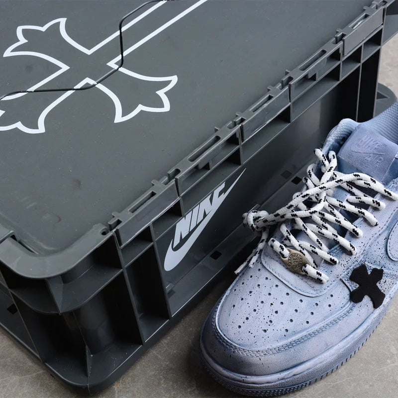 Blue Chrome Hearts Custom Air Force 1