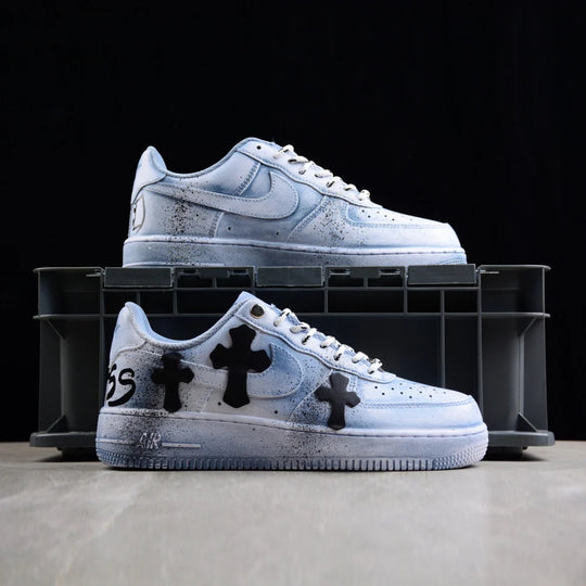 Blue Chrome Hearts Custom Air Force 1