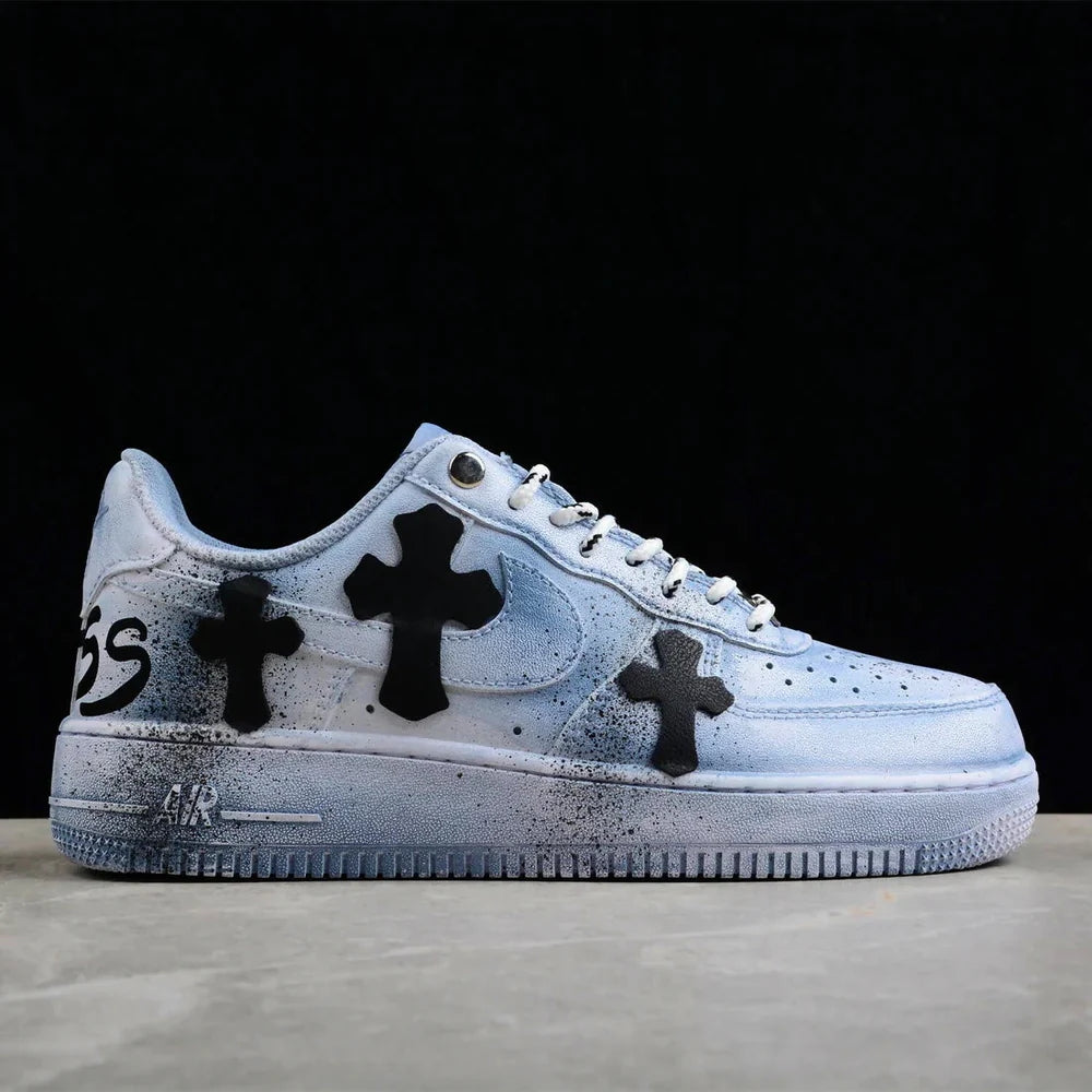 Blue Chrome Hearts Custom Air Force 1