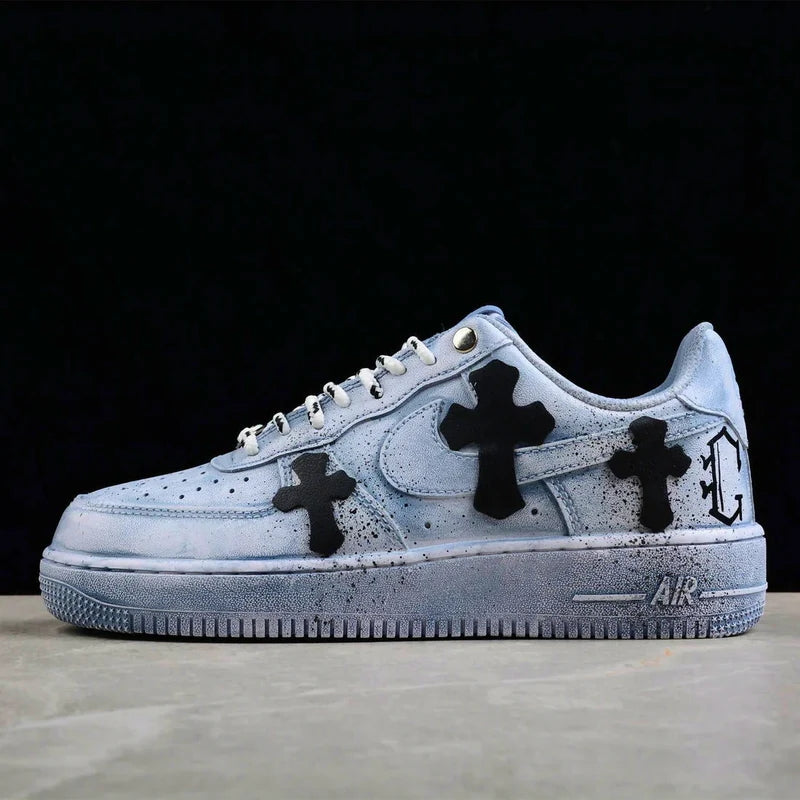 Blue Chrome Hearts Custom Air Force 1