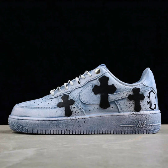 Blue Chrome Hearts Custom Air Force 1