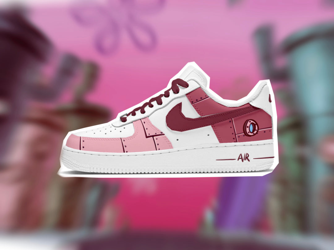 Custom Air Force 1 Bikini Bottom SpongeBob Theme Bronze Green Blue Pink