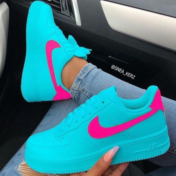 Custom Air Force 1 Lake Blue Pink Low