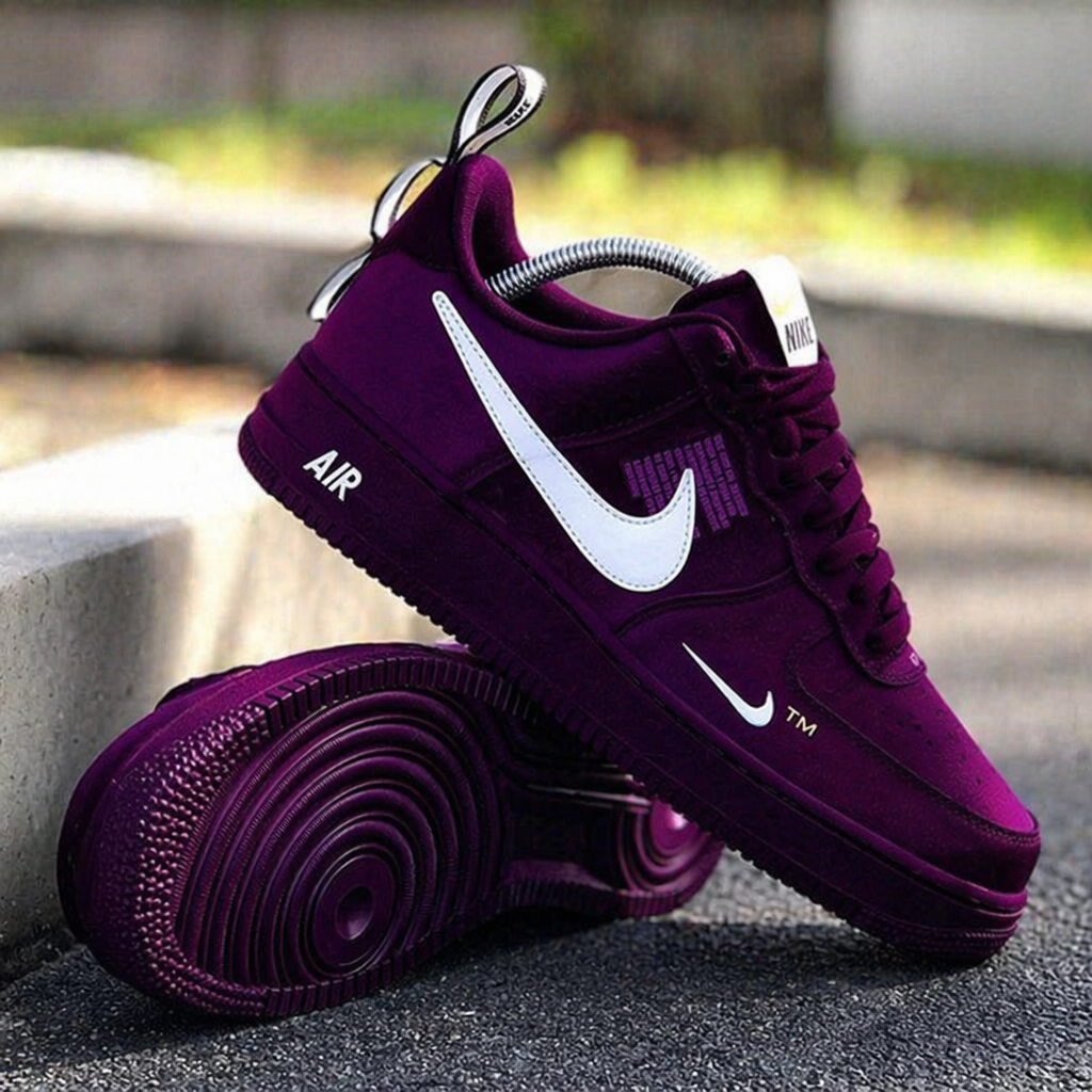 Custom Purple Velvet Air Force 1 Handmade Sneakers